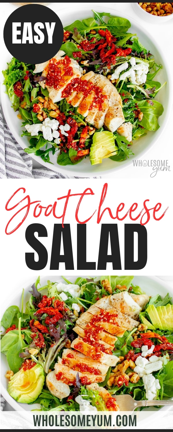 Goat cheese salad recipe pin.