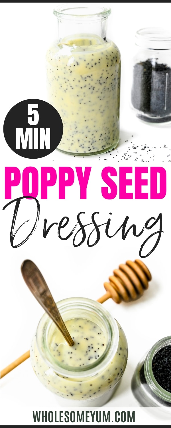 Poppy seed dressing recipe pin.