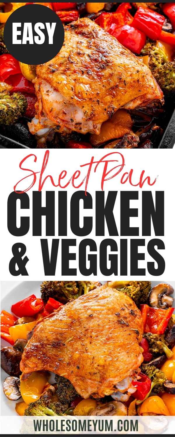 Sheet pan chicken recipe pin.