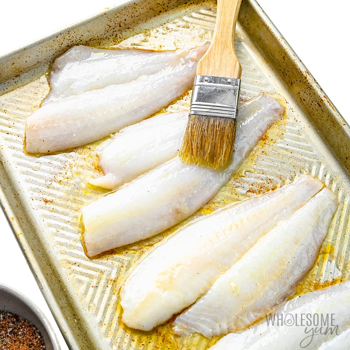 Butter mixture brushed on fish.