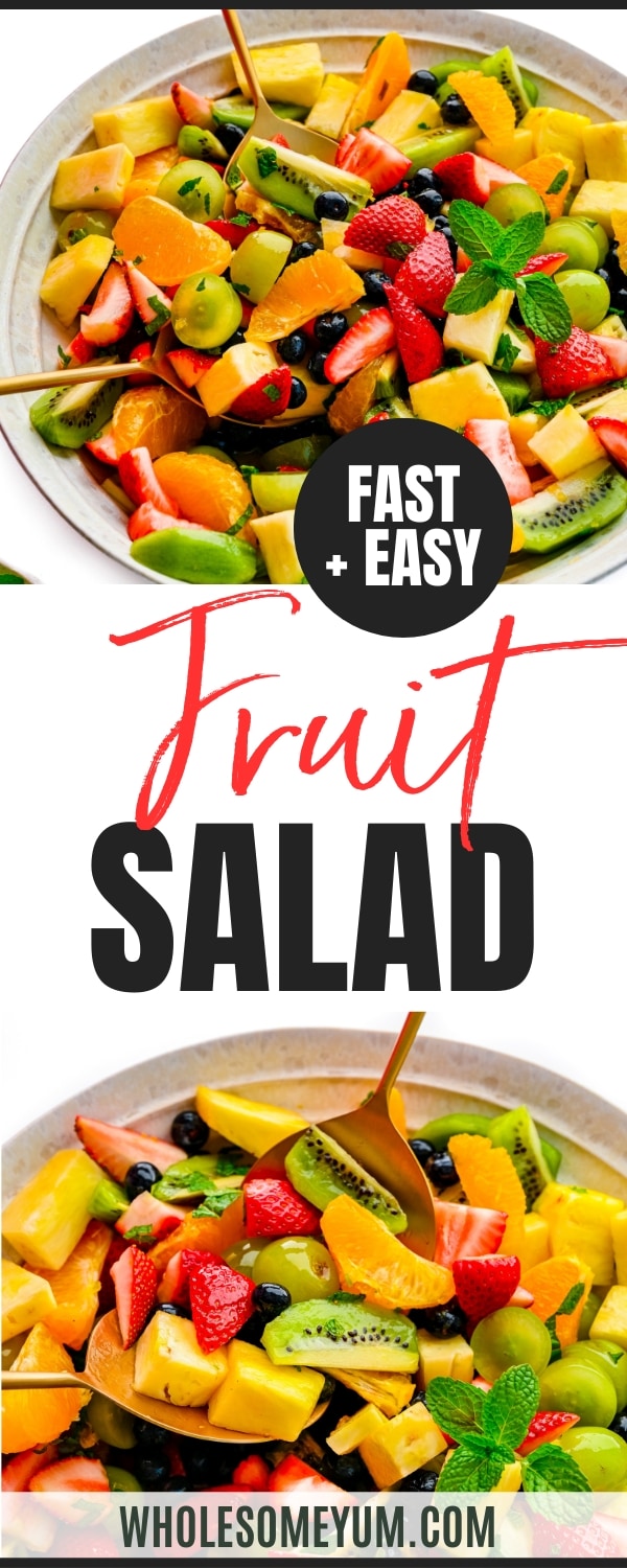 Fruit salad recipe pin.