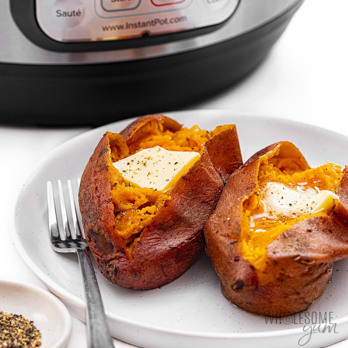 There are two ingredients for Instant Pot Sweet Potatoes.