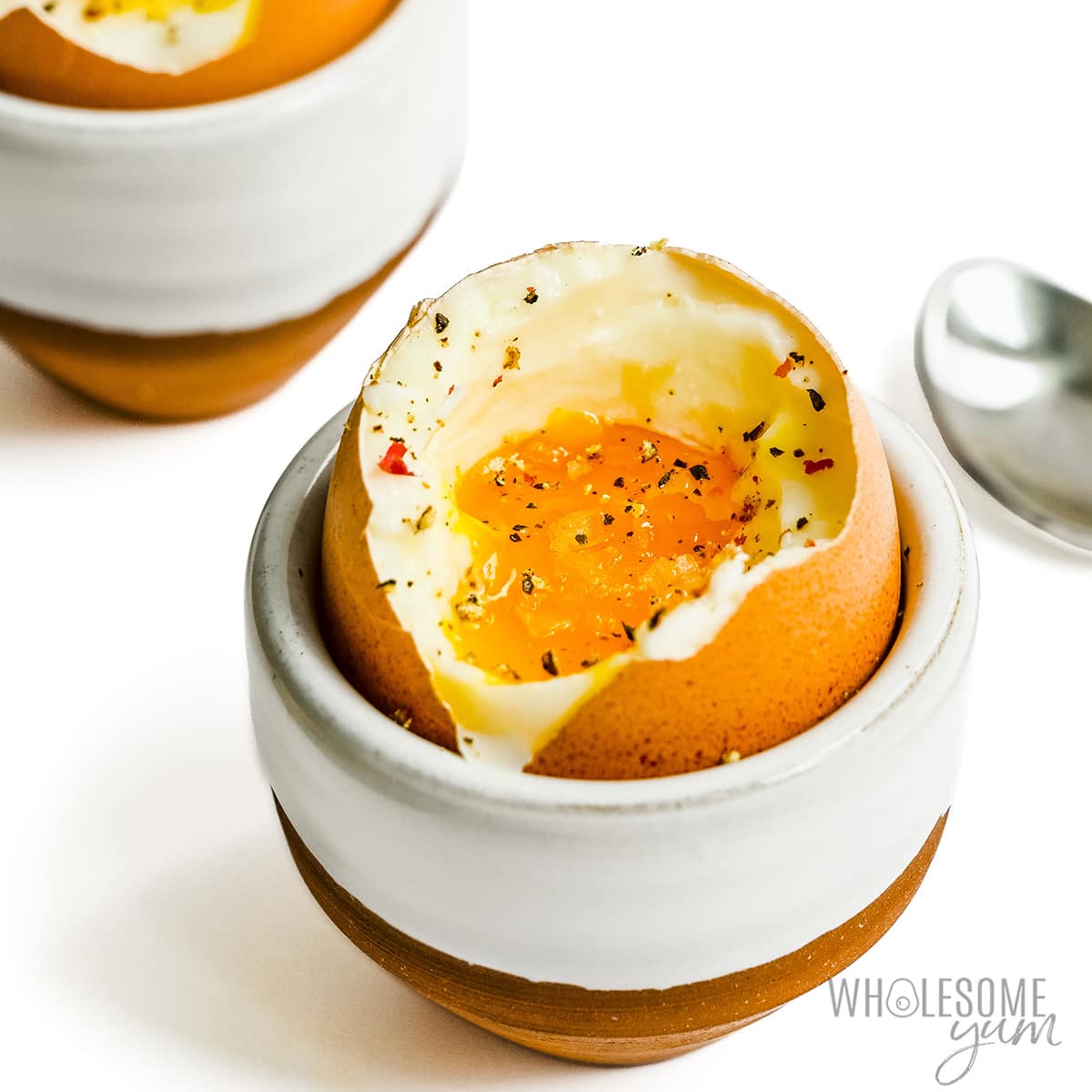 Soft boiled egg in a cup.