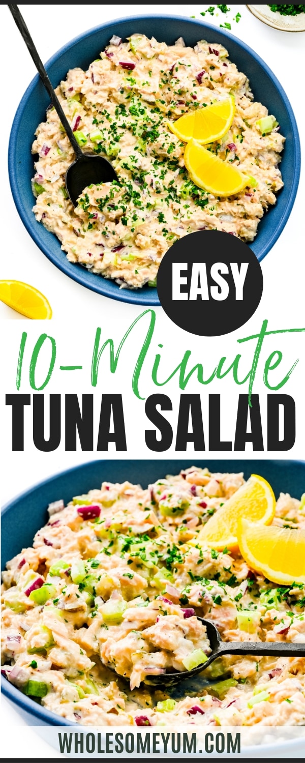 Tuna salad recipe pin.