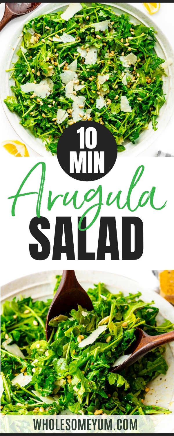 Arugula salad recipe pin.