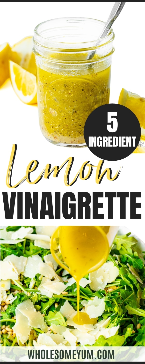 Lemon vinaigrette recipe pin.