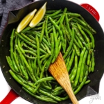 Add the green beans to the pan and saute until fragrant.