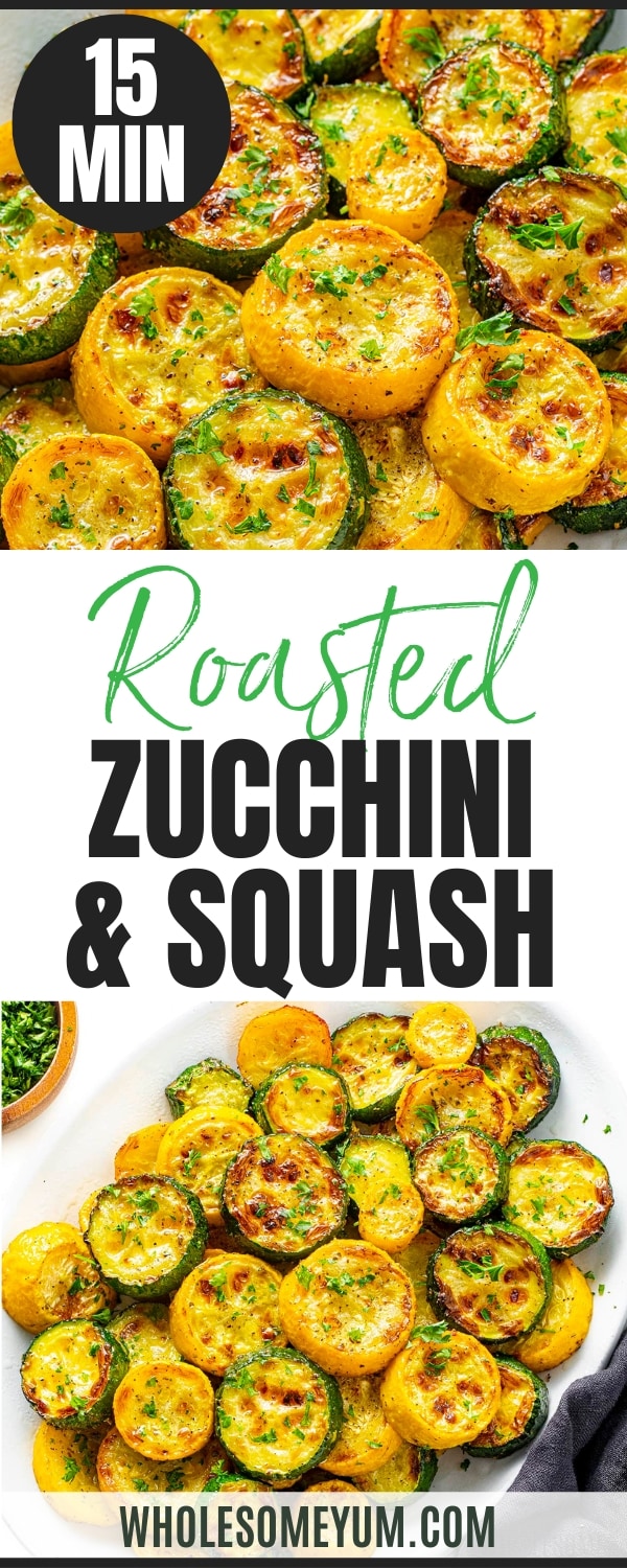 Zucchini and squash recipe pin.
