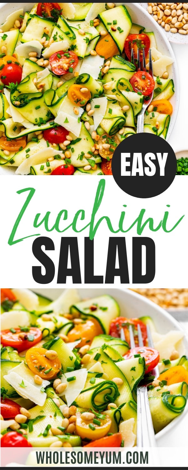 Zucchini salad recipe pin.