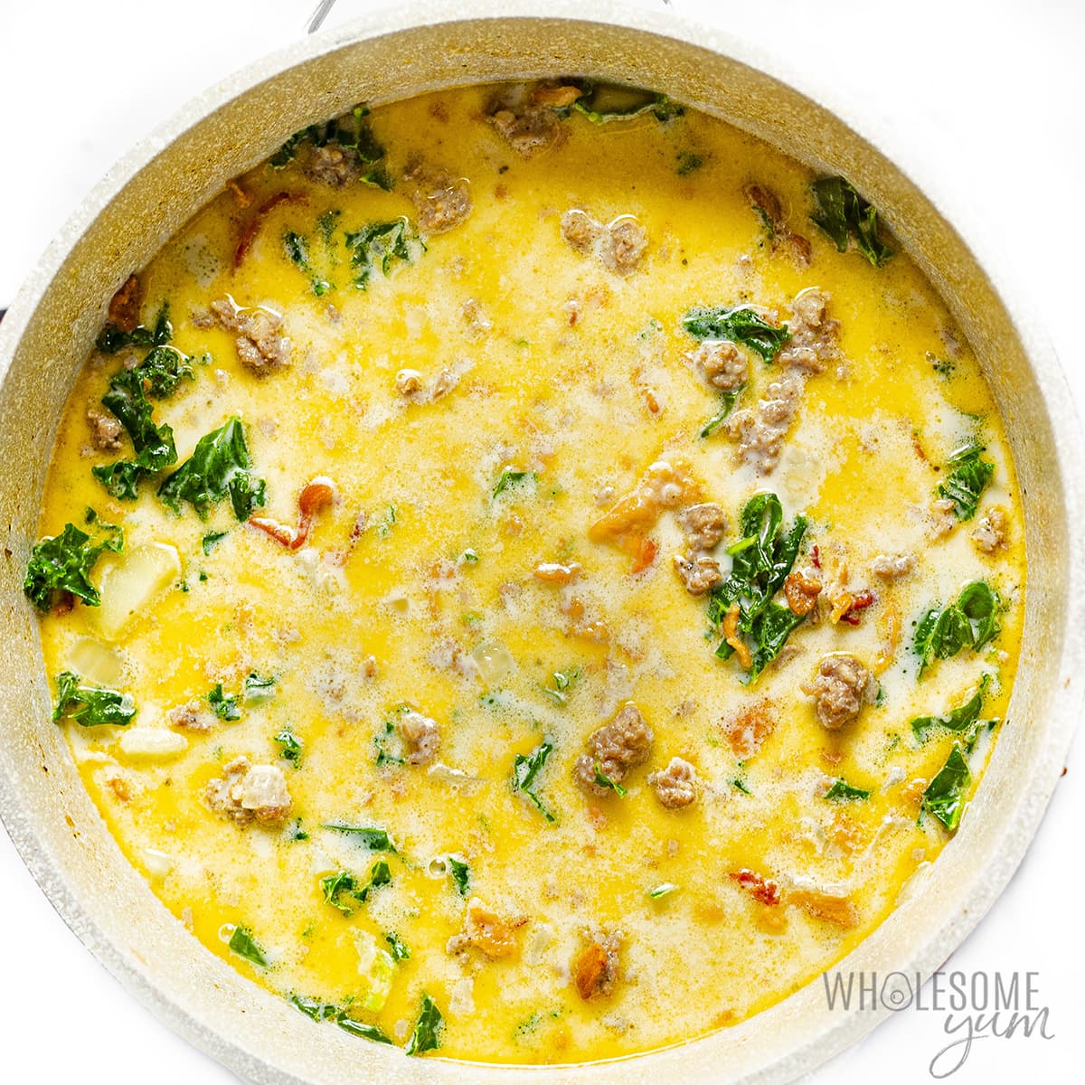 Zuppa toscana soup in a bowl.