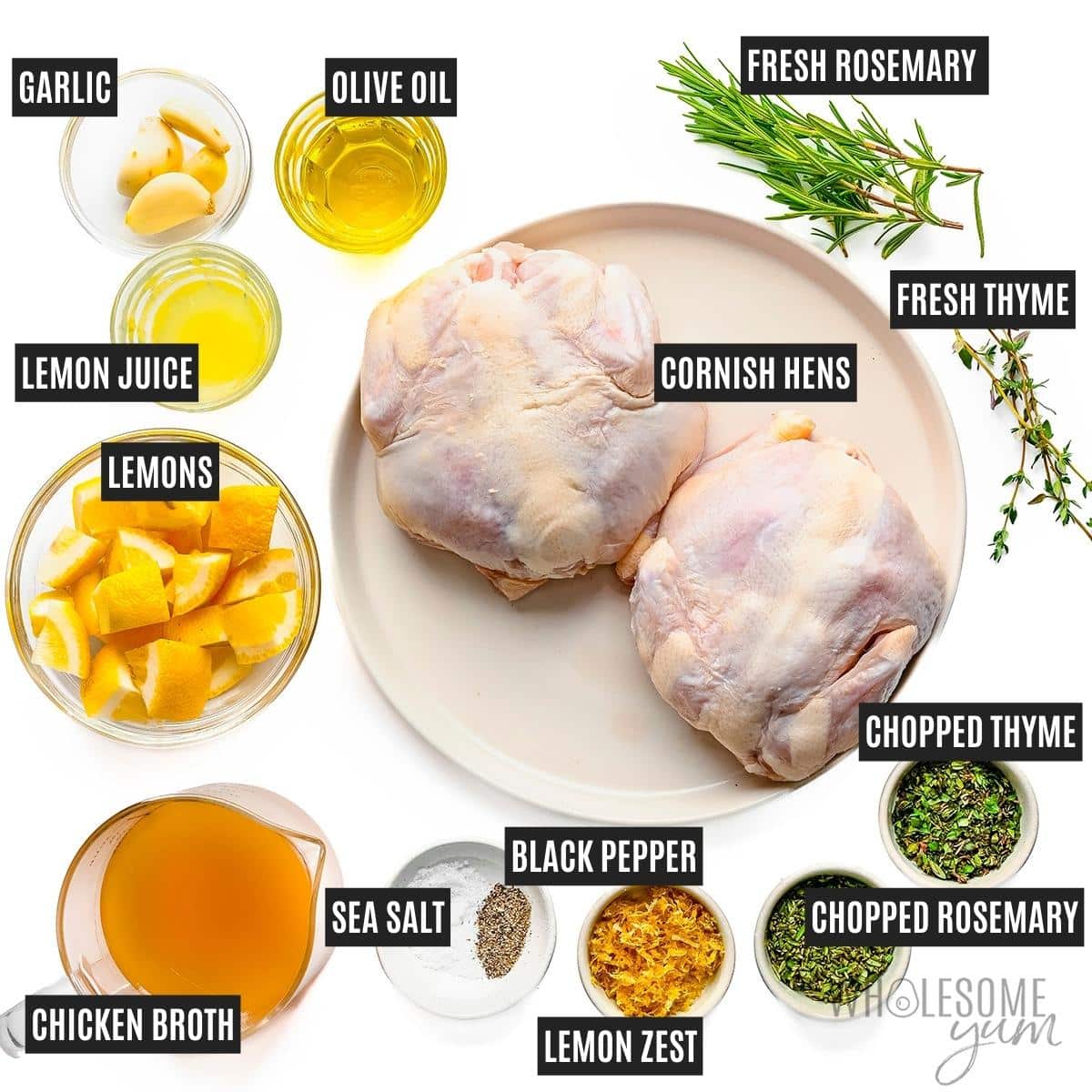 Cornish Hen Recipe Ingredients.