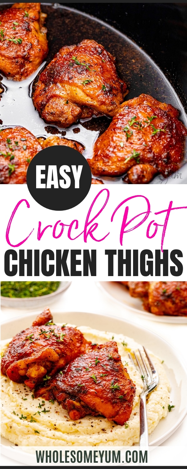 Crock Pot Chicken Thighs Recipe Pin.
