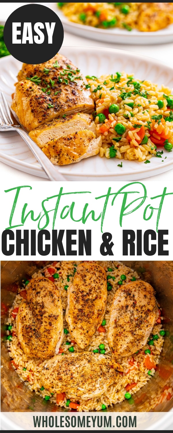 Instant Pot Chicken and Rice Recipe Pin.