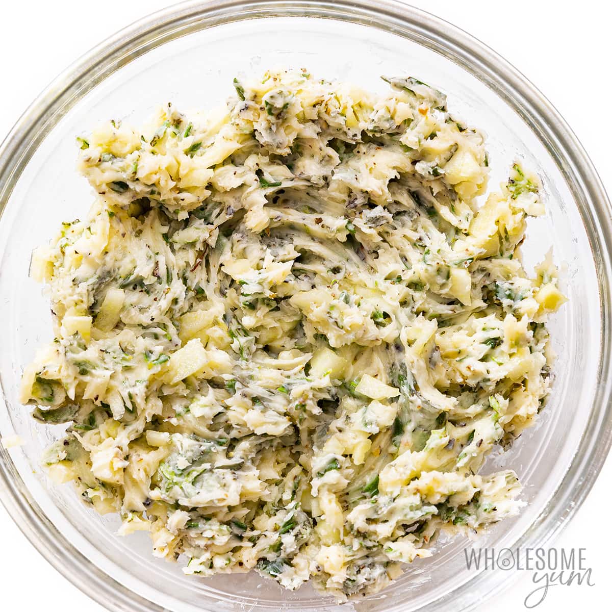 Herb butter in a bowl.