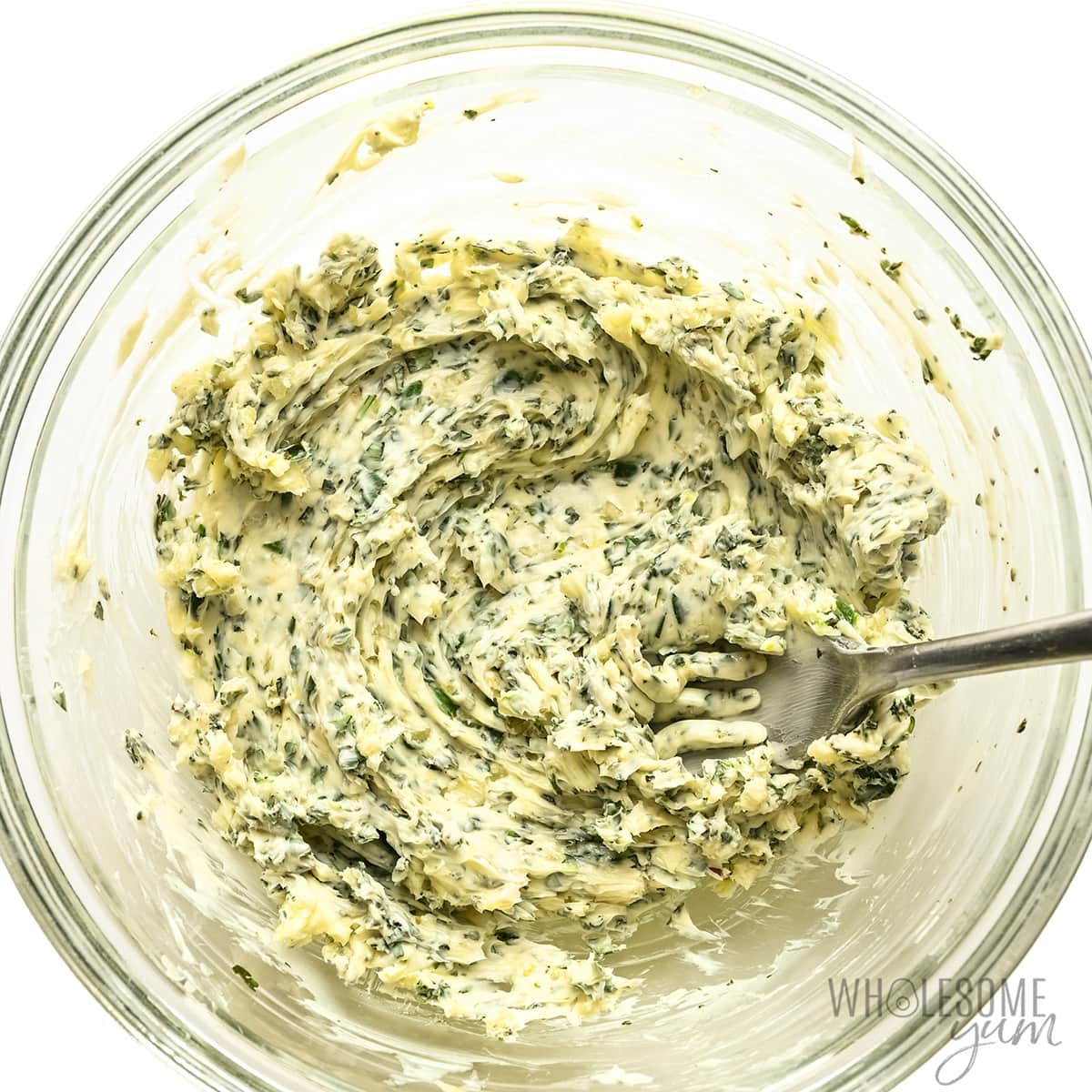 Herb butter in a bowl.
