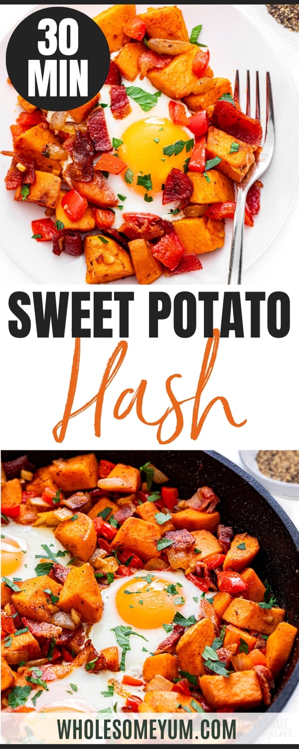 Sweet potato hash recipe pin.
