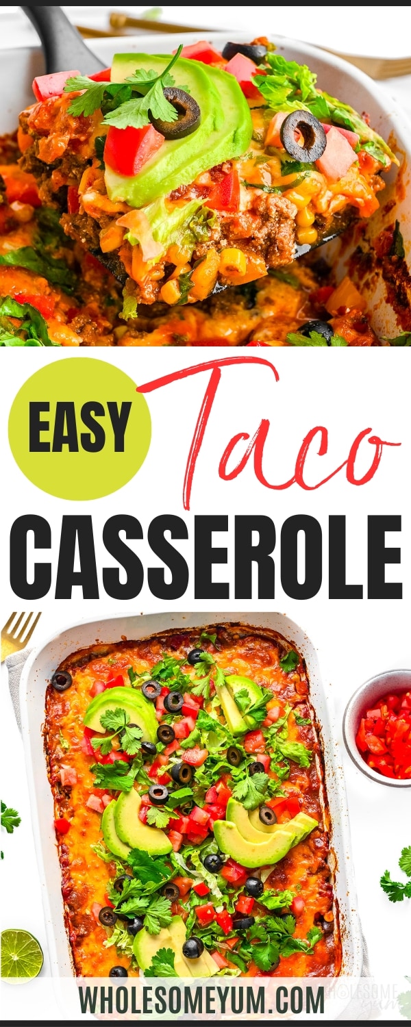 Taco Casserole Recipe (Taco Baking) Pin.