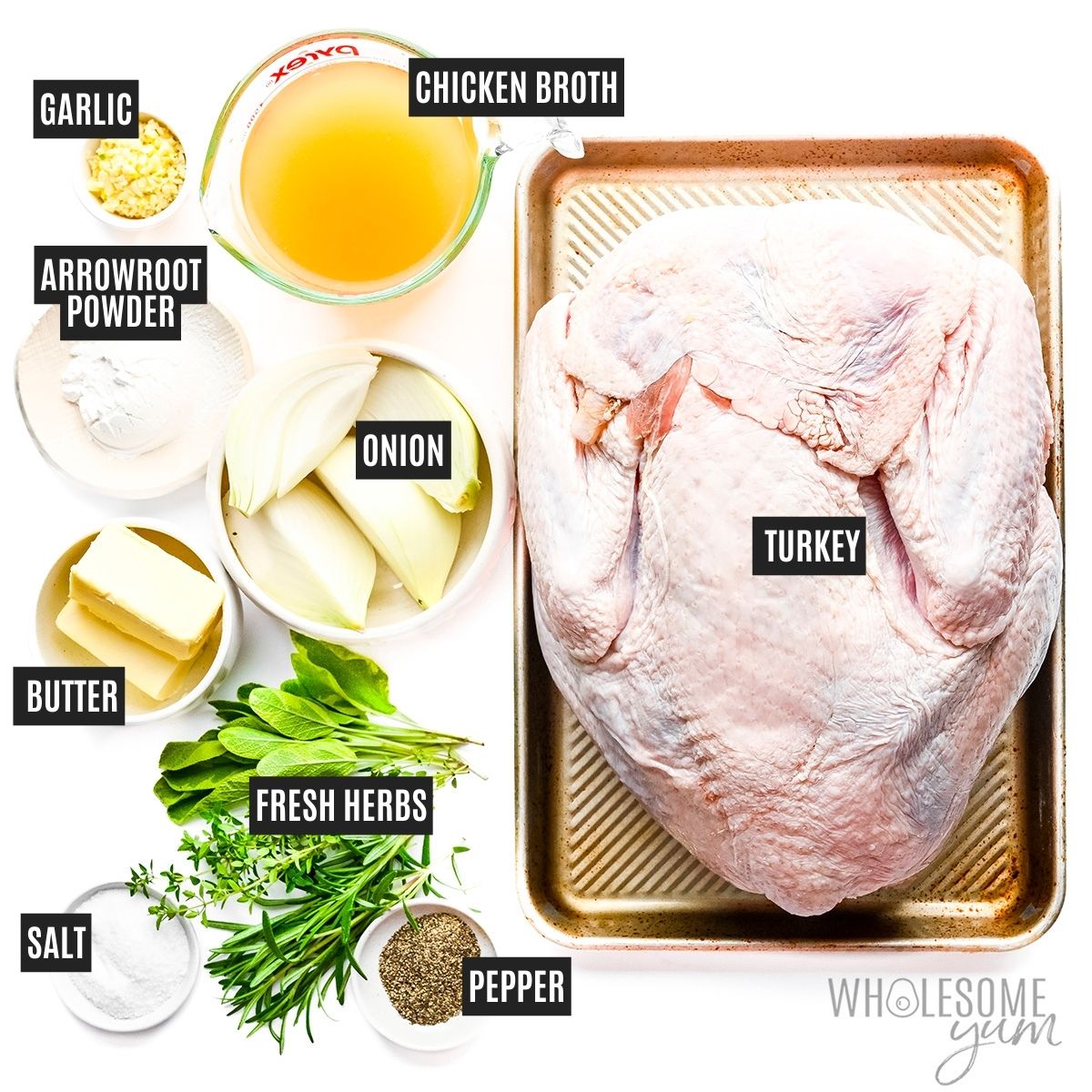 Turkey in a bag recipe ingredients.