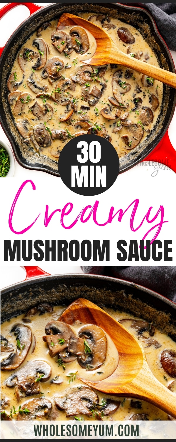 Creamy Mushroom Sauce Recipe Pin.