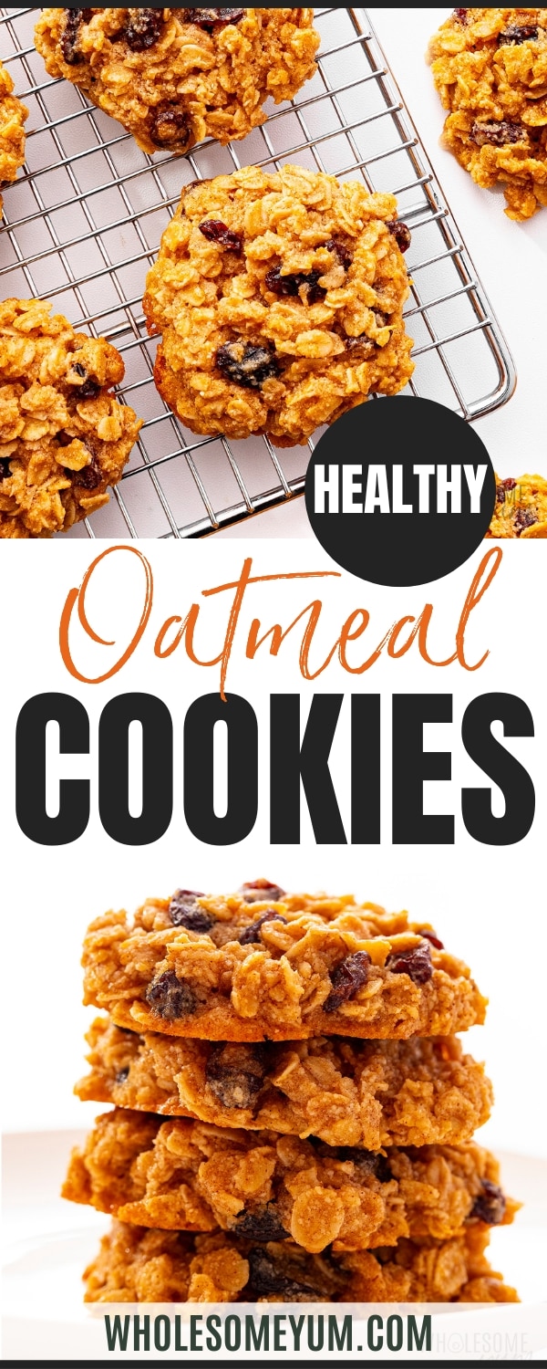 Healthy Oatmeal Cookies Recipe Pin.