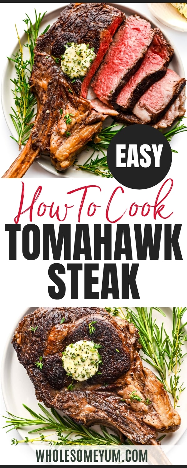 Tomahawk steak recipe pin.