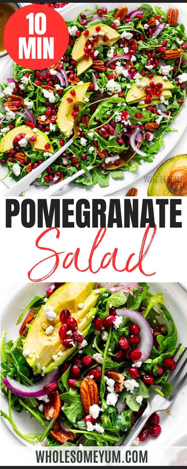 Pomegranate salad recipe pin.
