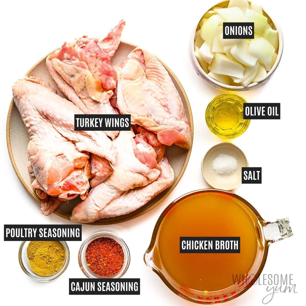Turkey wings recipe ingredients.