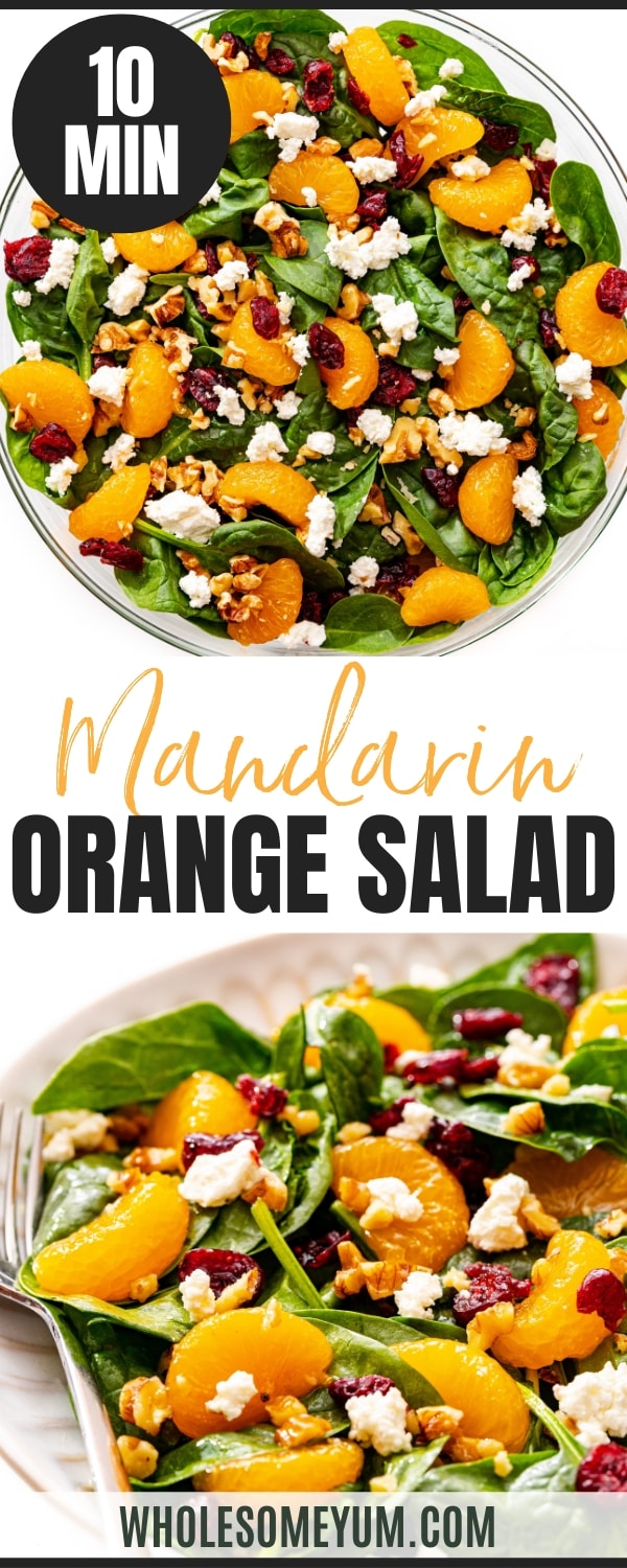 Mandarin orange salad recipe pin.