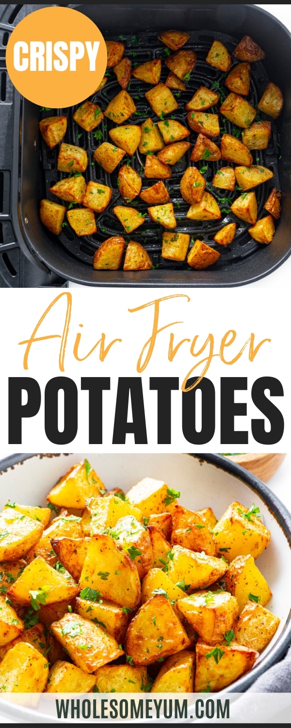 Air fryer potatoes recipe pin.