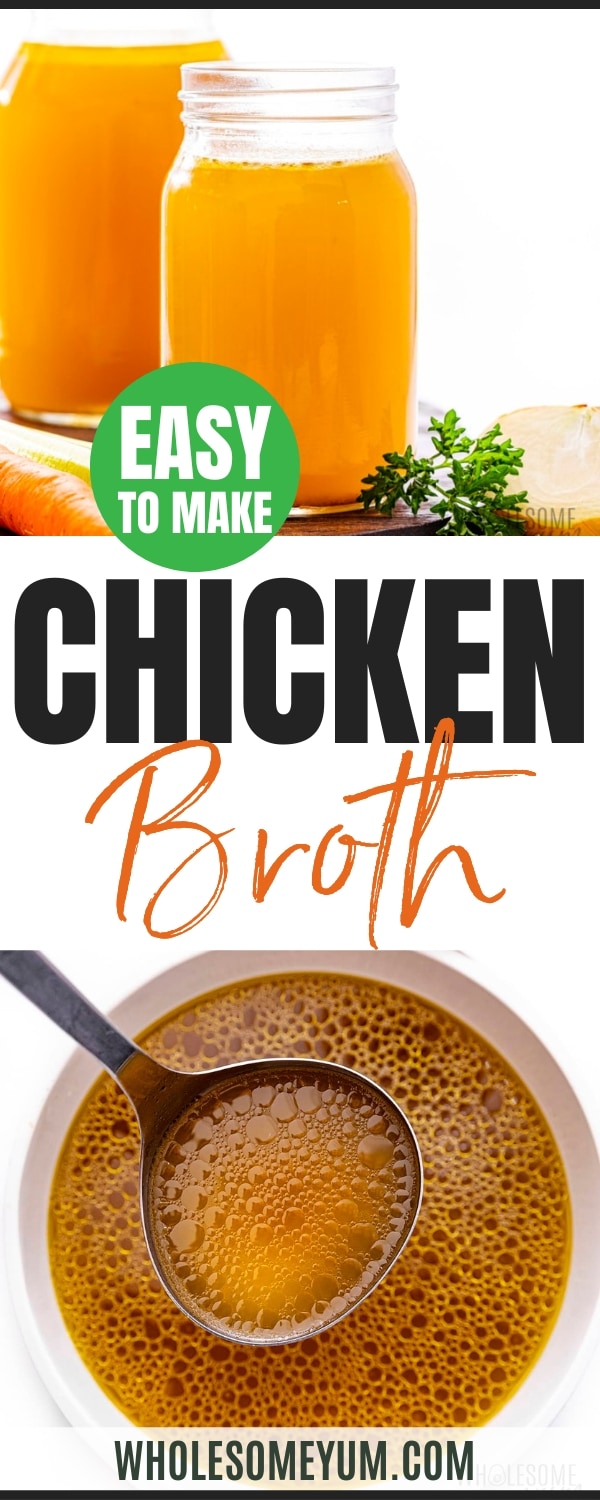 How to make chicken broth - recipe pin.