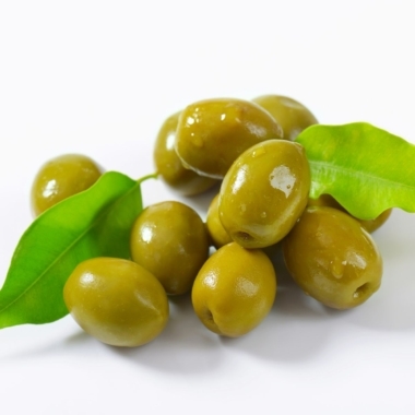 Olives on white background.