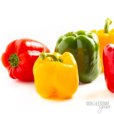Bell peppers on white background.