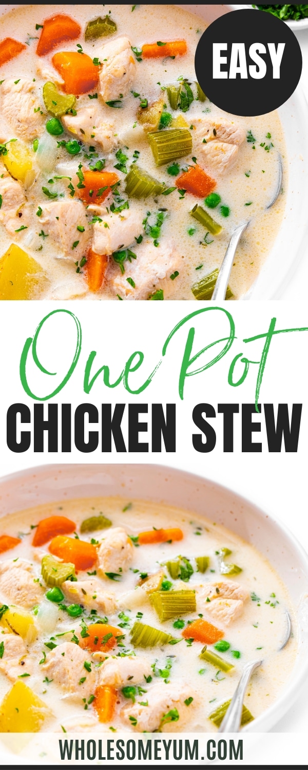 Chicken stew recipe pin.