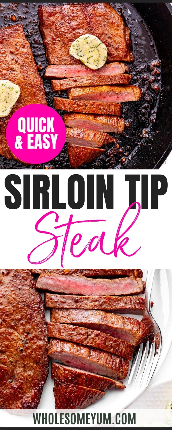 Sirloin tip steak recipe pin.