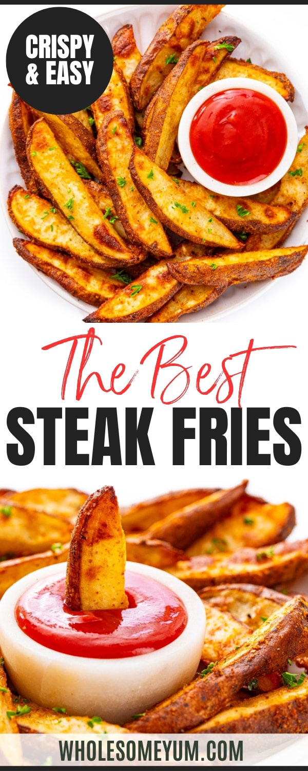 Steak fries recipe pin.