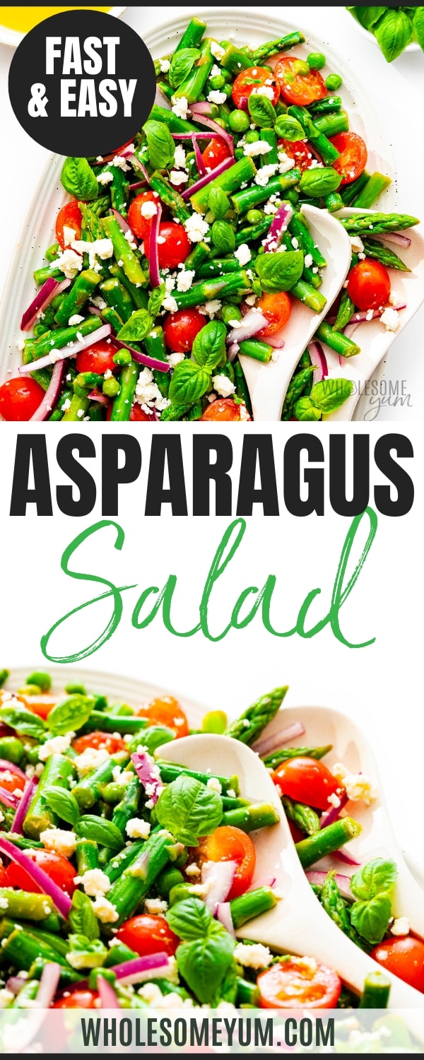 Asparagus salad recipe pin.