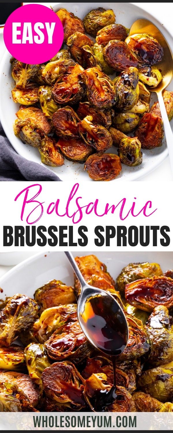 Balsamic brussel sprouts recipe pin.