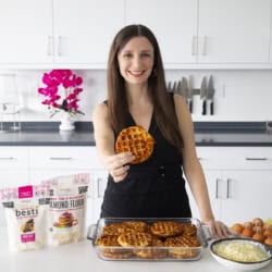 Maya with a big batch of chaffles.