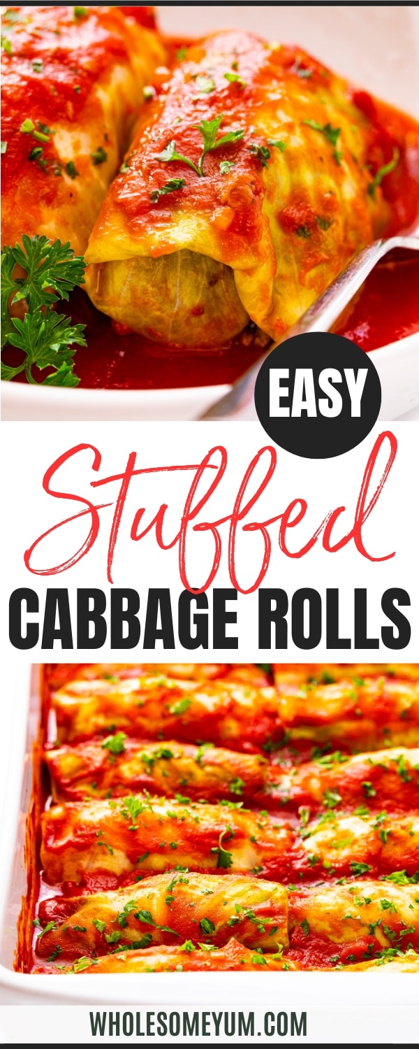Stuffed cabbage rolls recipe pin.
