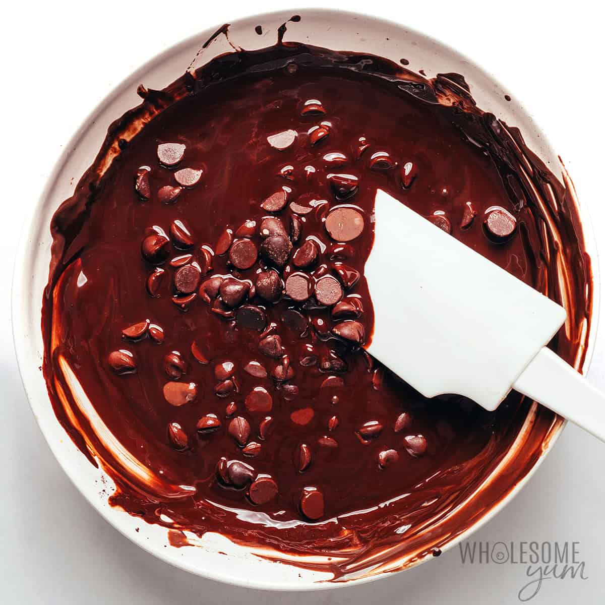 Melting chocolate in a bowl.