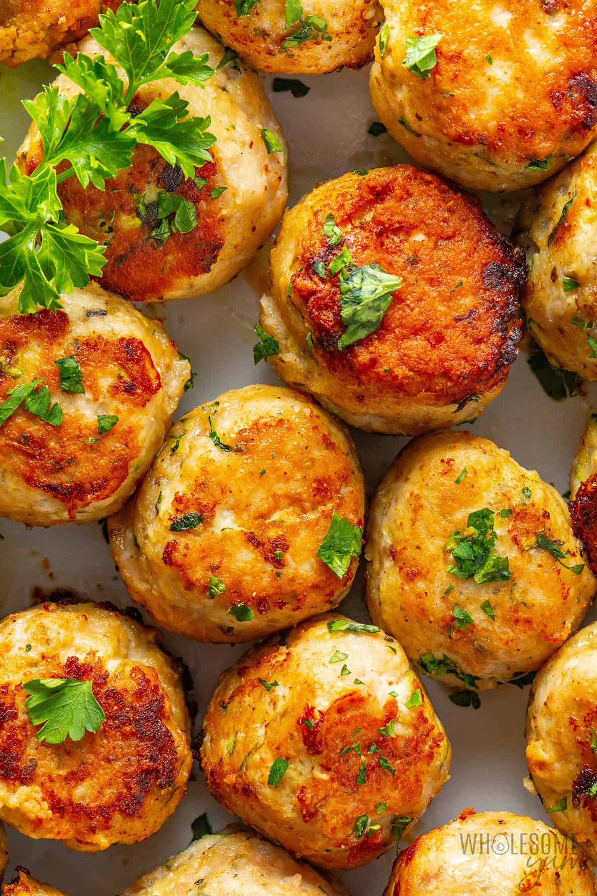 Juicy, tender turkey meatballs with a golden outside.