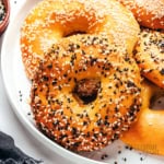 Protein bagels up close.