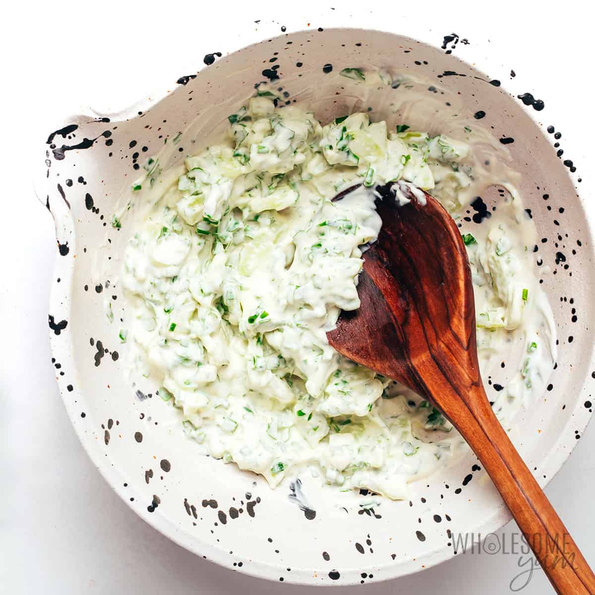 Creamy base mixed in a bowl.