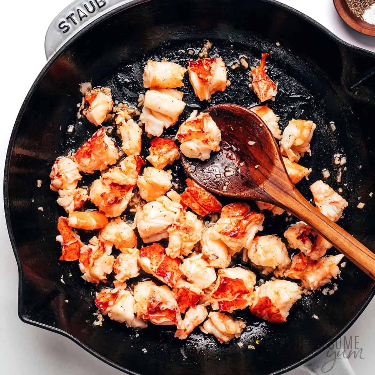 Lobster cooked in garlic butter.