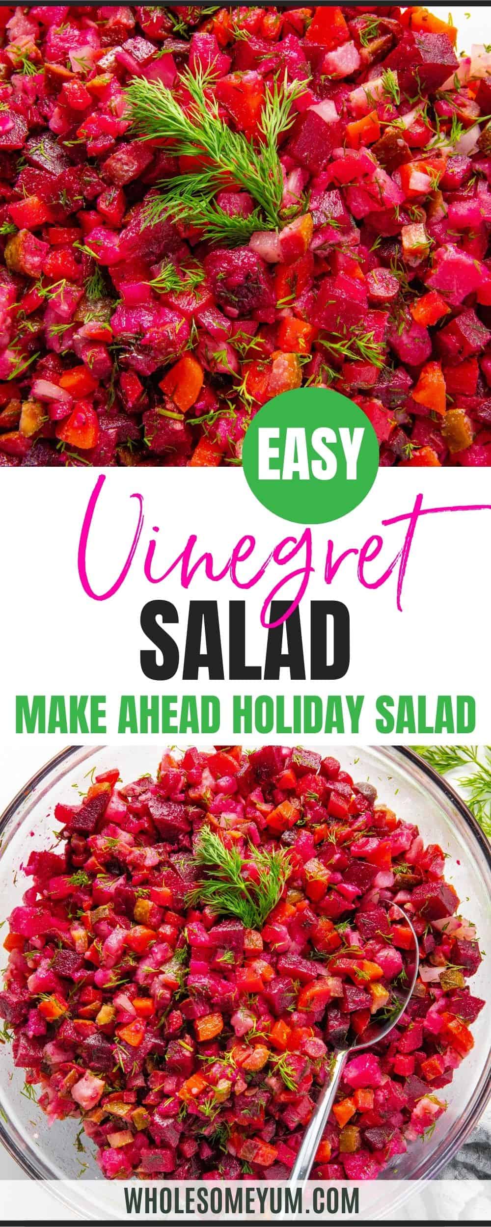 Russian salad recipe pin.