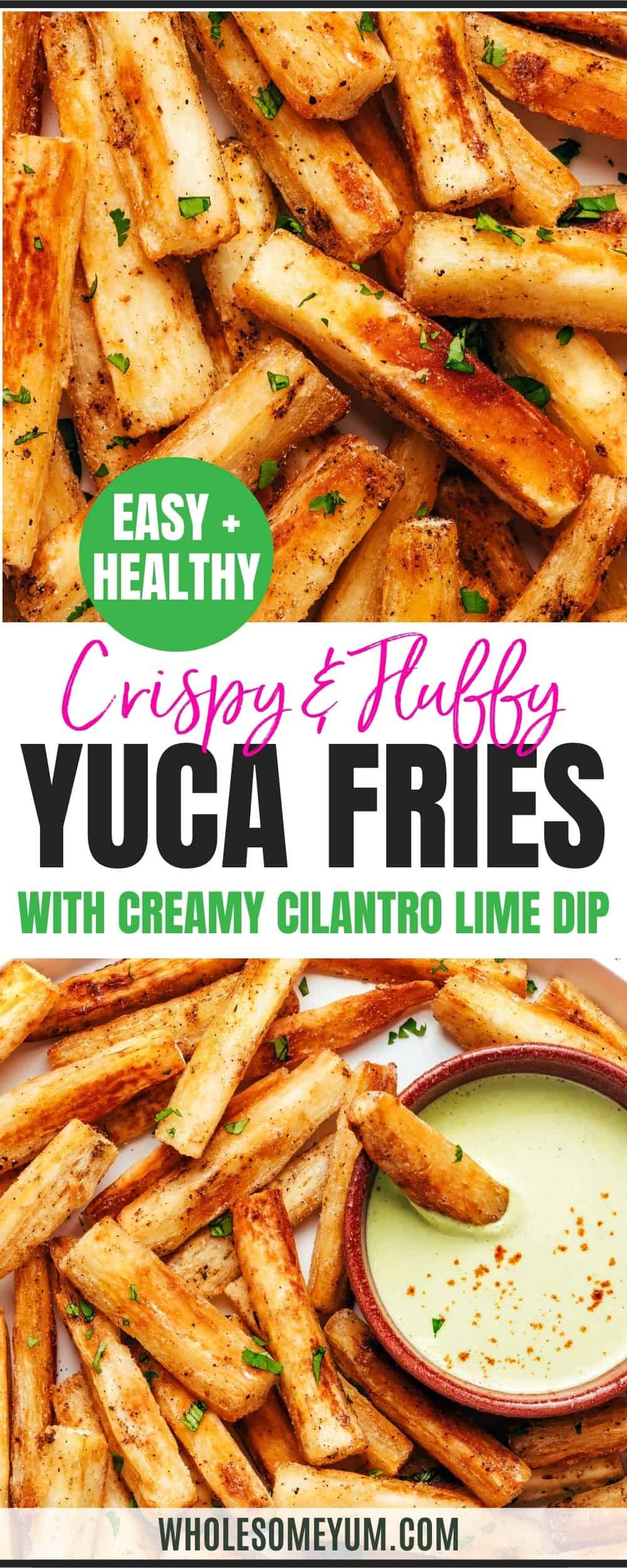 Yuca fries recipe pin.