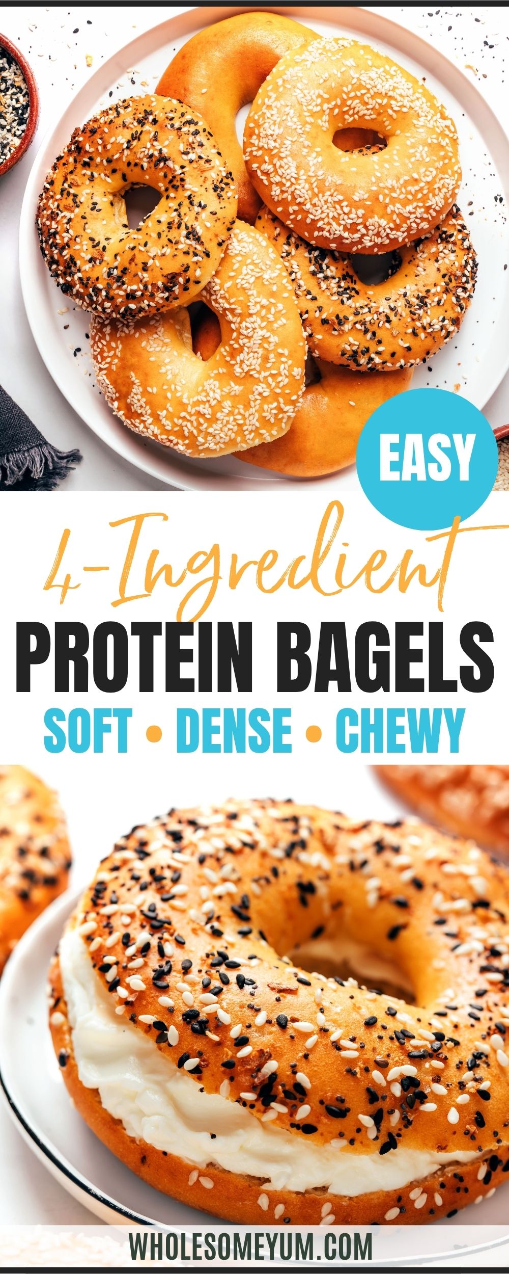Protein bagel recipe pin.