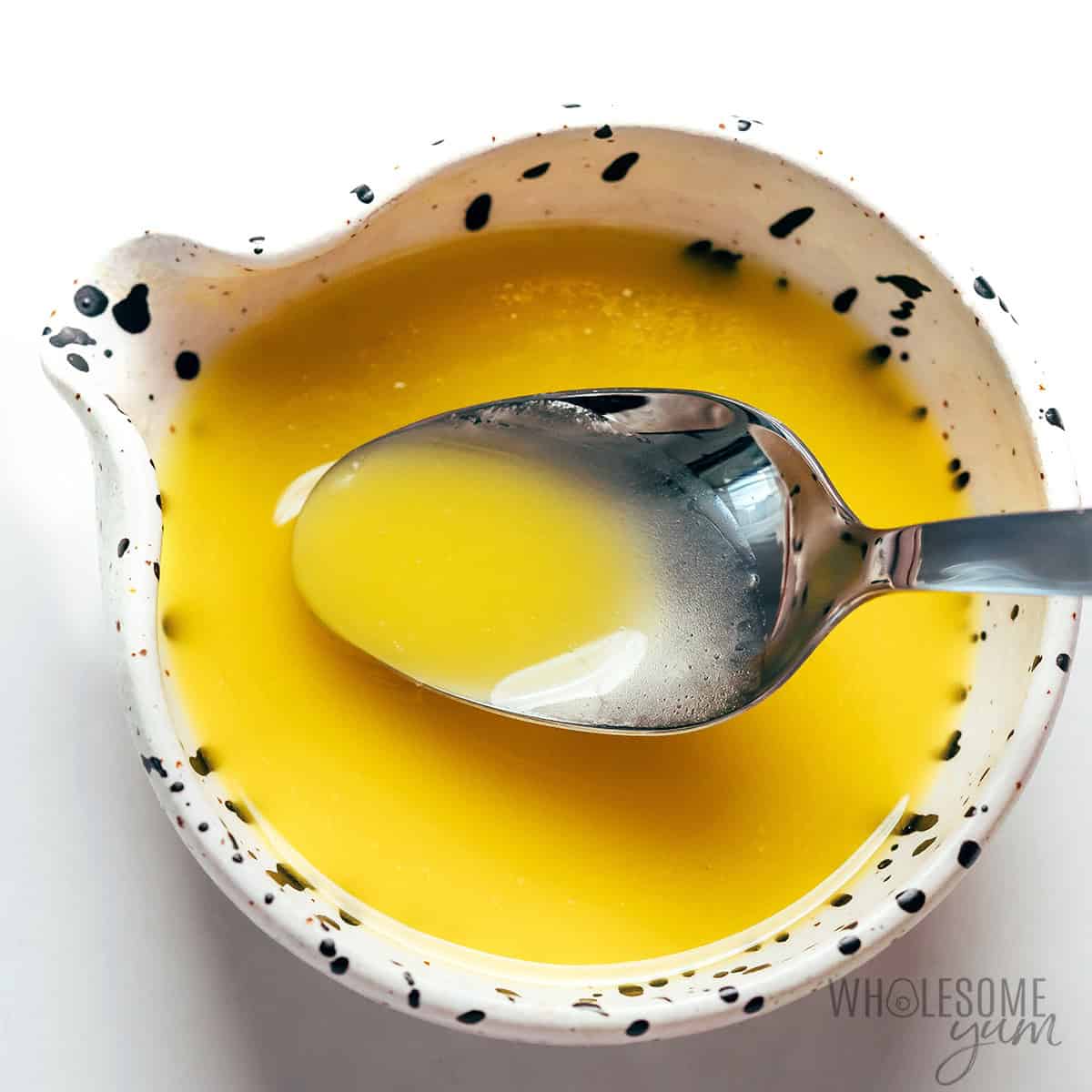 Salad dressing in a bowl.