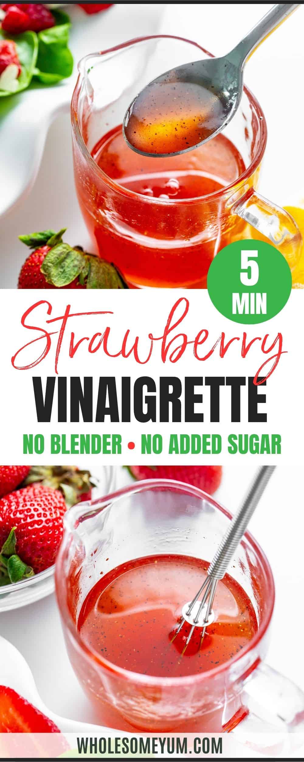 Strawberry vinaigrette recipe pin.