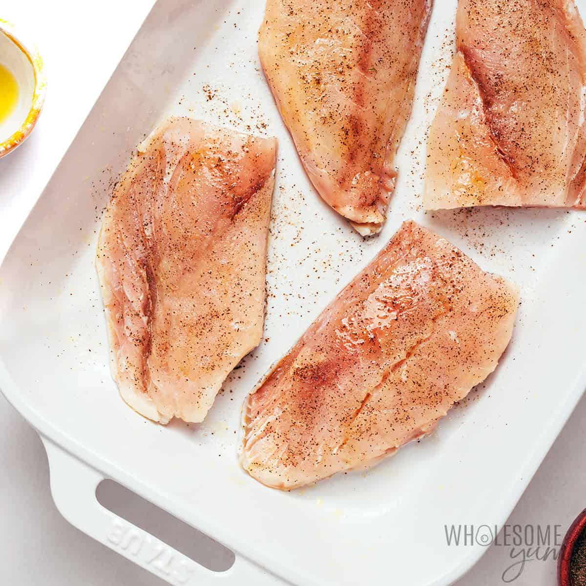 Seasoned grouper fillets.